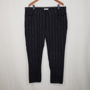 Simply Be Black Grey Striped Pants Women's Size 18